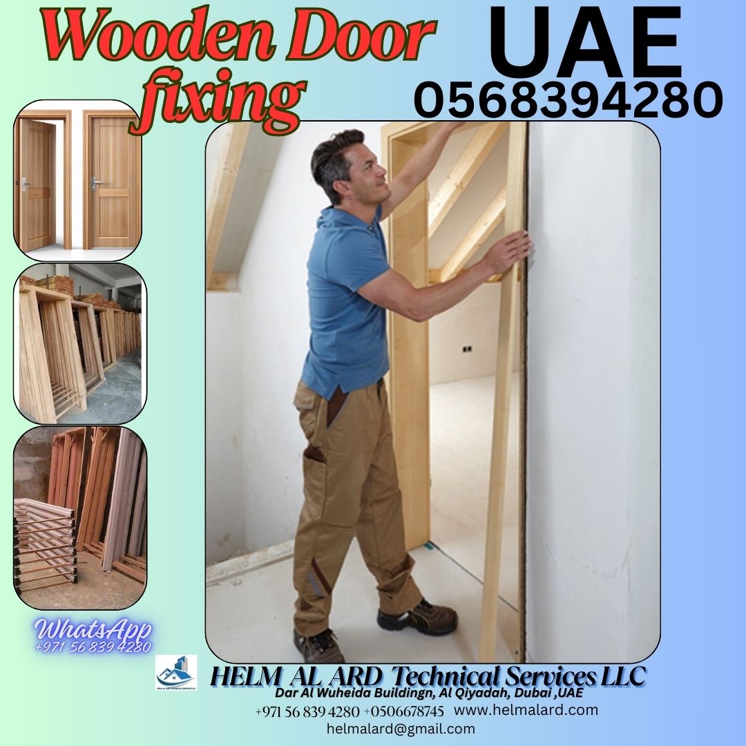 wooden door  fixing  contactor in dubai/ abu dhabi, - Helm Alard Technical Services LLC thumbnail