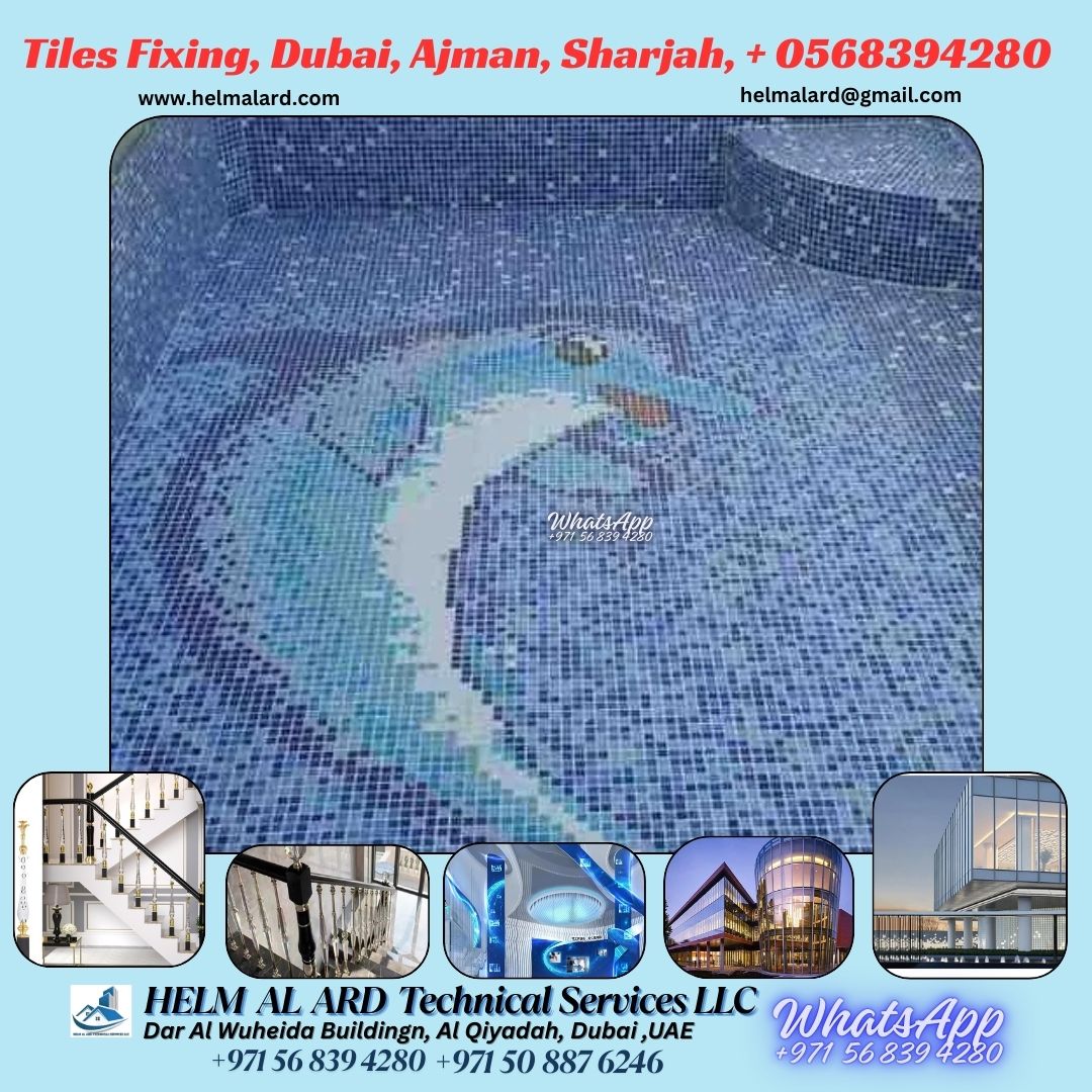 Swimming pool Tiles Fitting Company in Ajman Dubai - Helm Alard Technical Services LLC