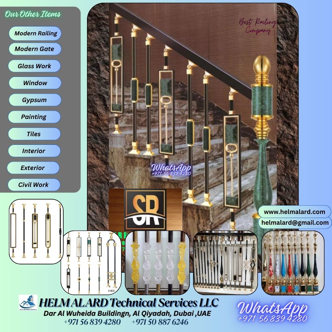 Modern Best railing Staircase Company in UaE - Helm Alard Technical Services LLC