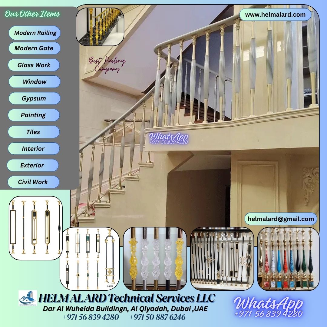 Handrail Staircase Railing Company in Dubai - Helm Alard Technical Services LLC