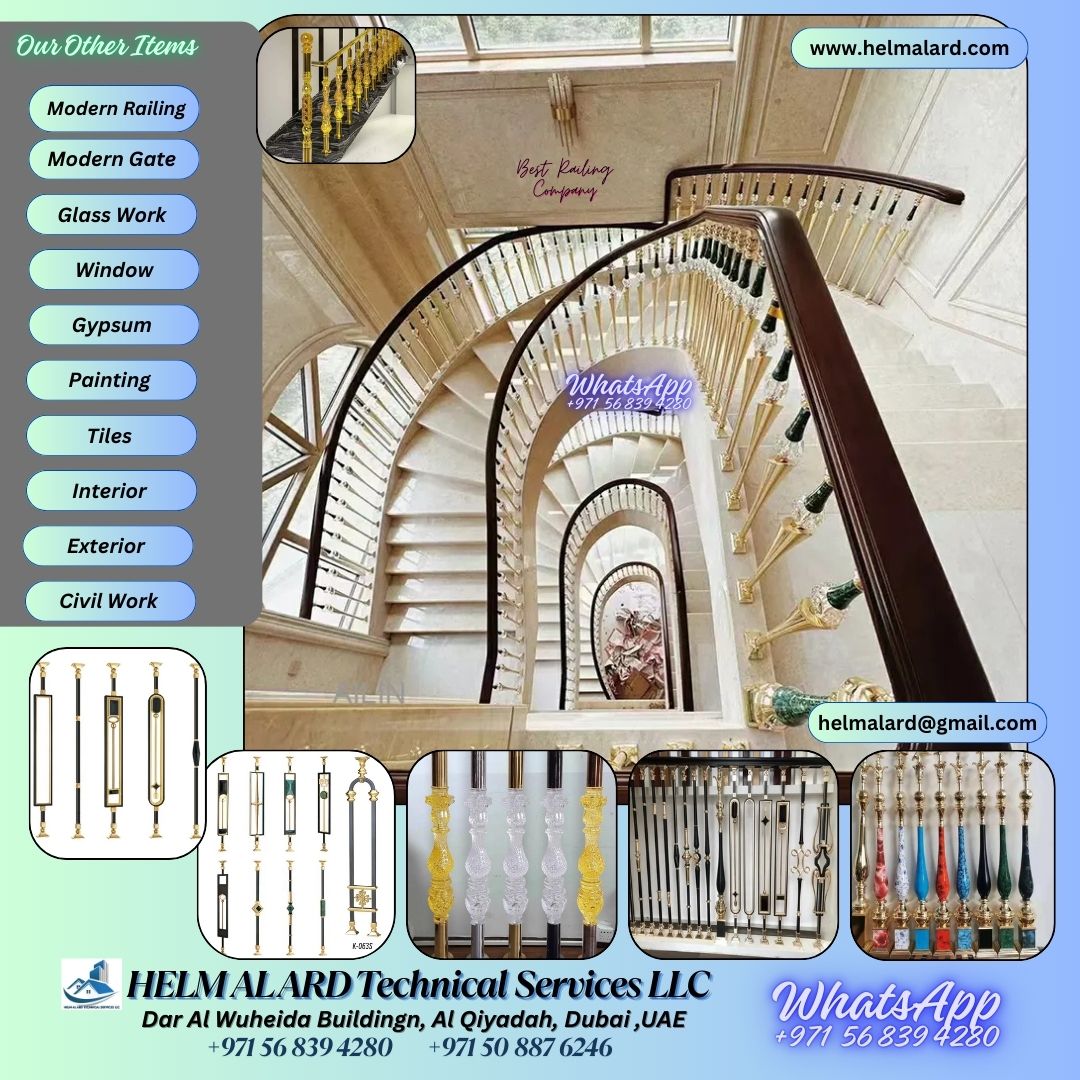 Best railing Staircase Manufacturing in uae - Helm Alard Technical Services LLC