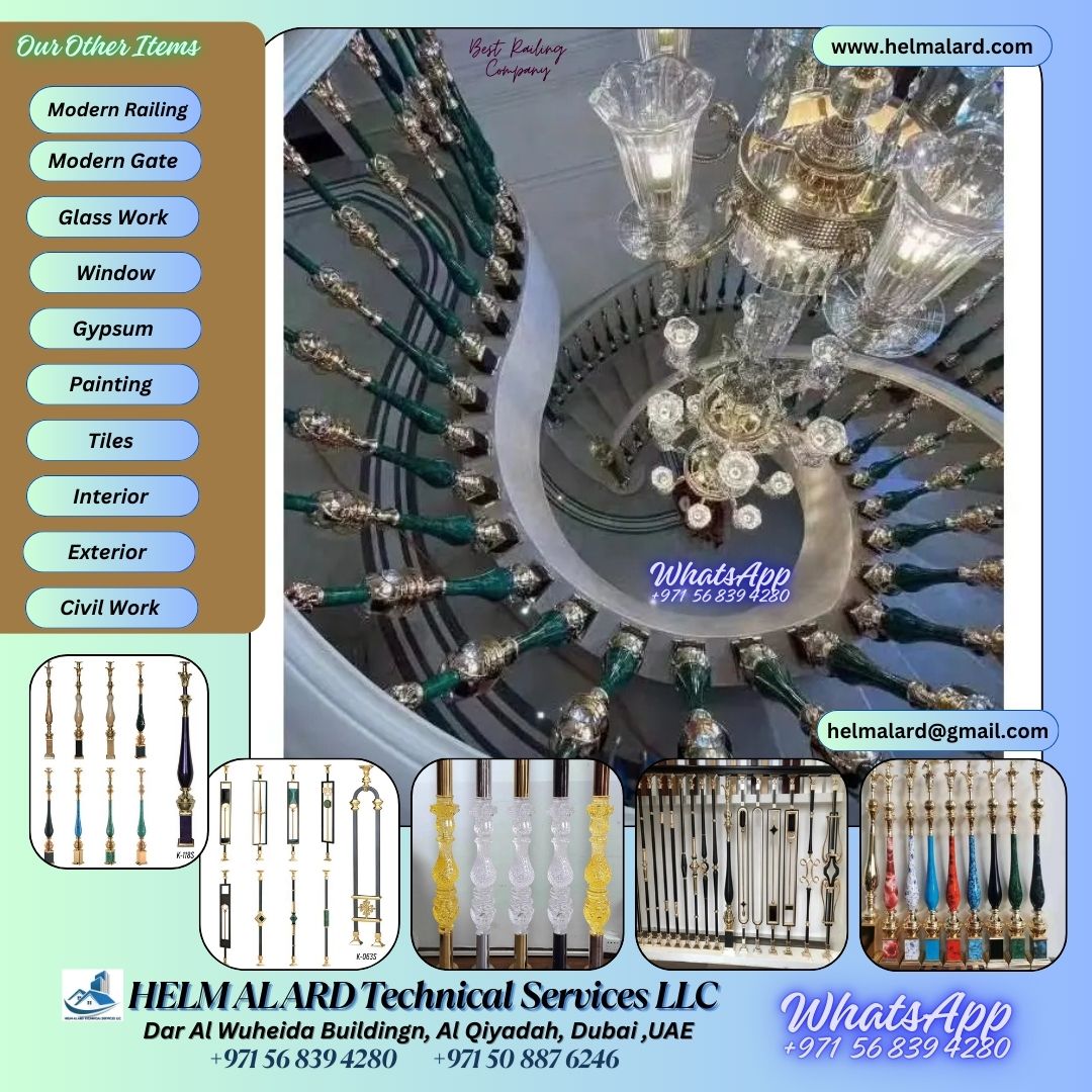 Staircase Modern Best railing - Helm Alard Technical Services LLC