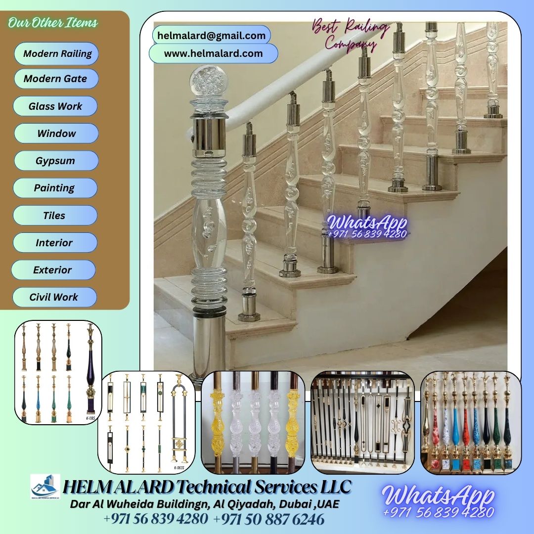 Best Railing Stair Railing, Uae Railing Staircase, - Helm Alard Technical Services LLC