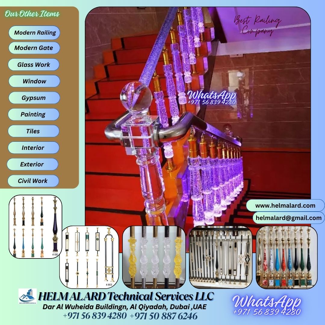Sharjah Villa Staircase handrail Fixing company - Helm Alard Technical Services LLC