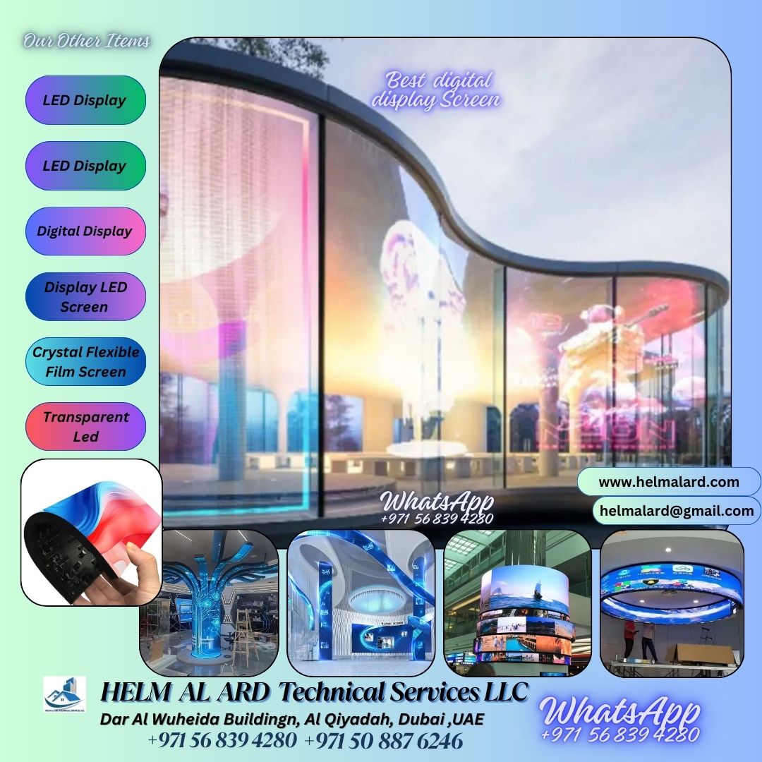 Flexible LED display Screen fixing co. in uae - Helm Alard Technical Services LLC