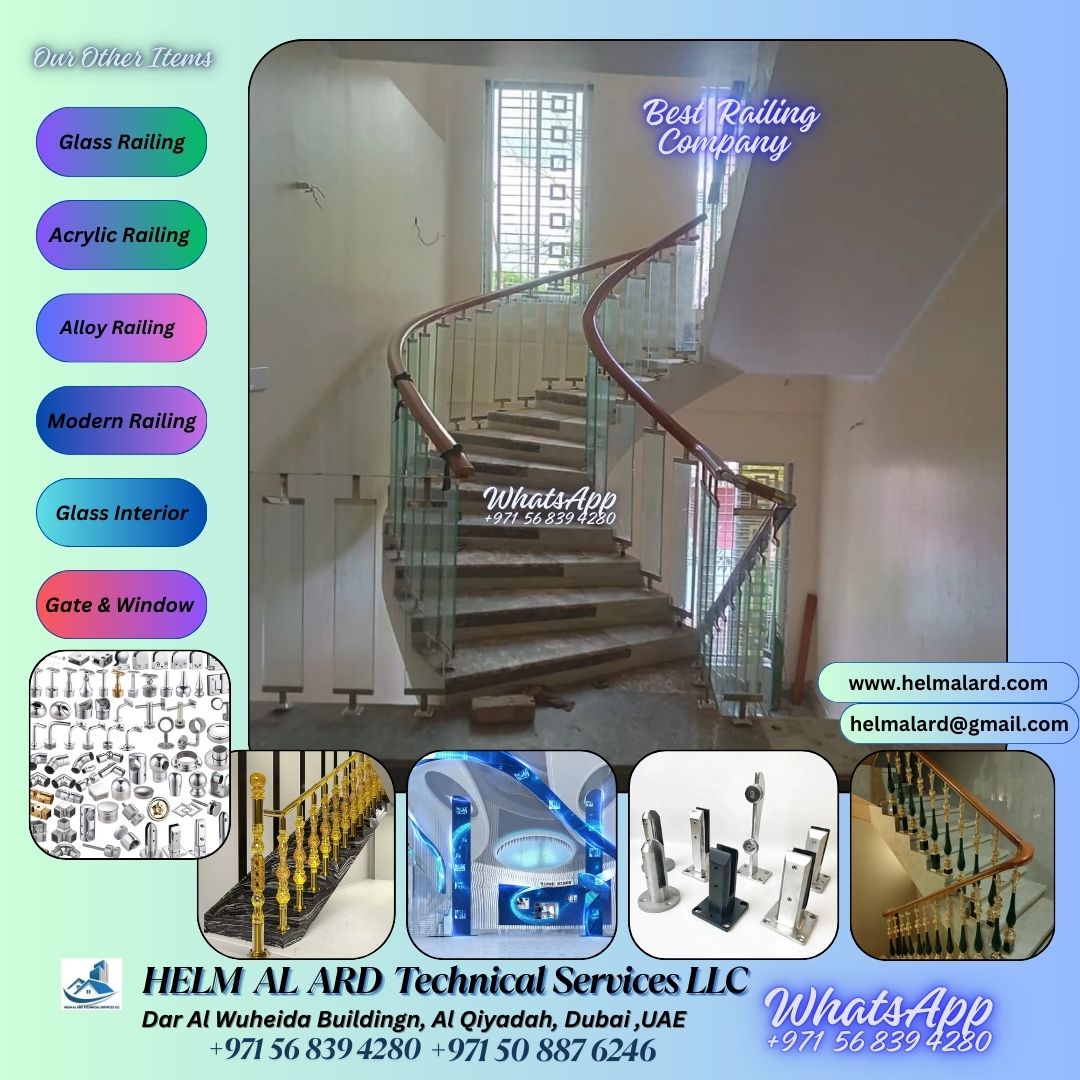 Glass Handrail for Staircase in dubai
