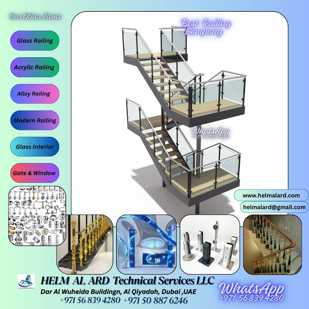 Glass staircase handrail dubai price