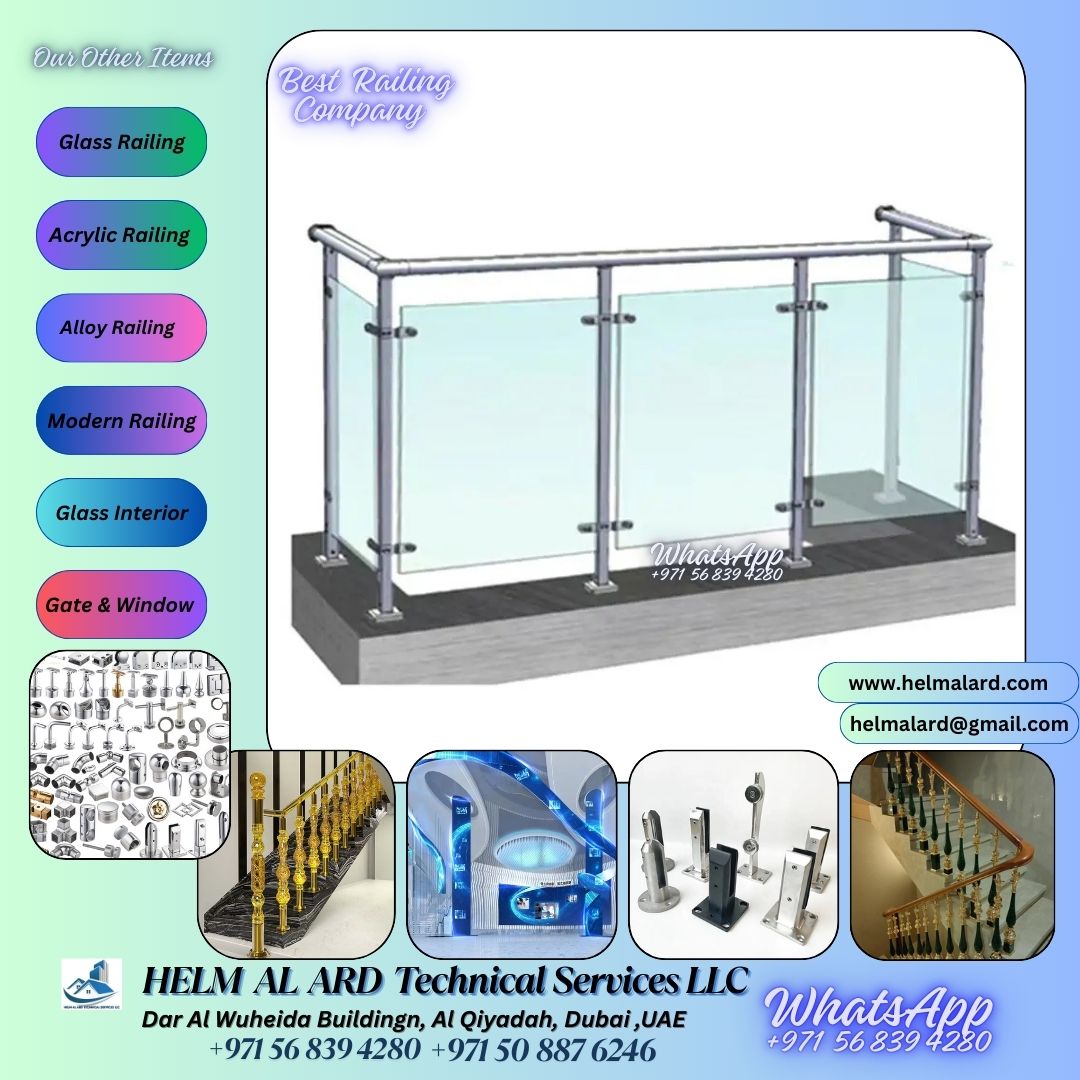 Glass  Balcony Railing balustrade Dubai