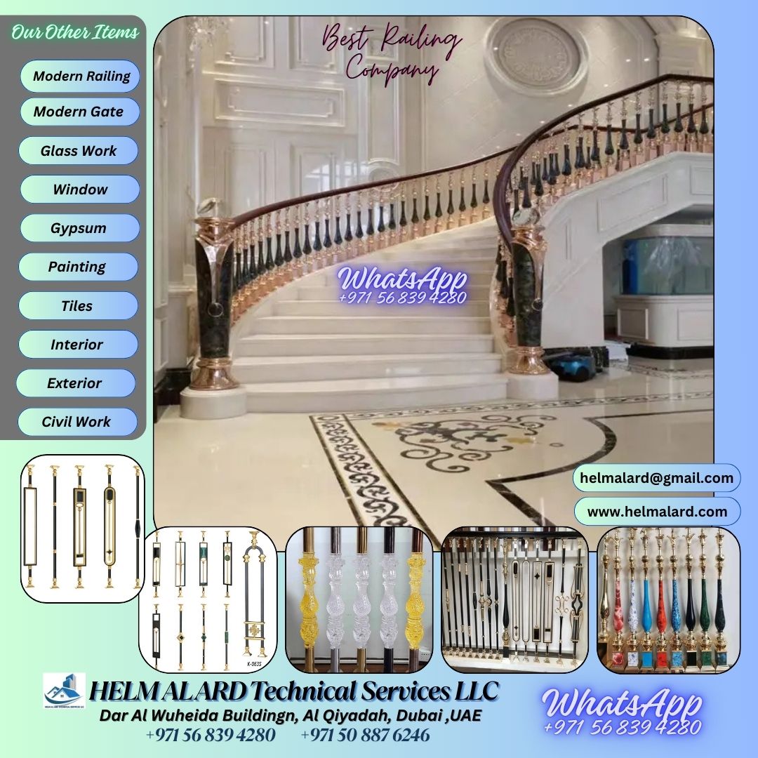 Modern Best railing Company in Ajman Dubai, - Helm Alard Technical Services LLC