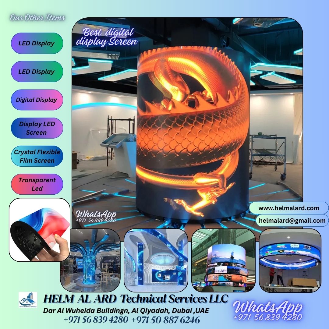 LED Display Flexible Screen in Dubai , Oman, Qatar - Helm Alard Technical Services LLC