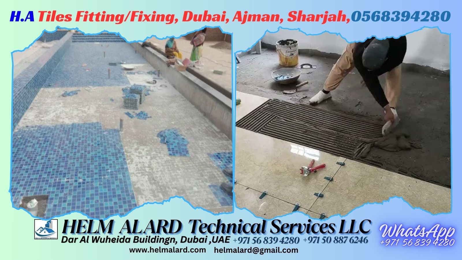 Tiles fixing Ajman, - Helm Alard Technical Services LLC