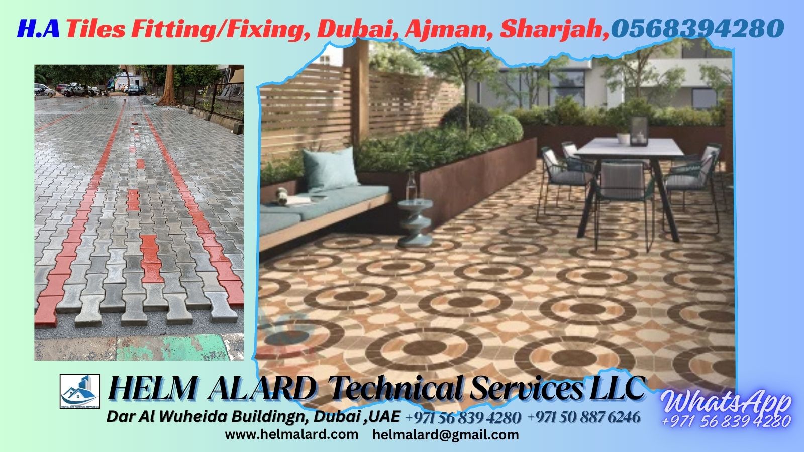 Tiles marble fixing Ajman, Dubai, Sharjah, - Helm Alard Technical Services LLC