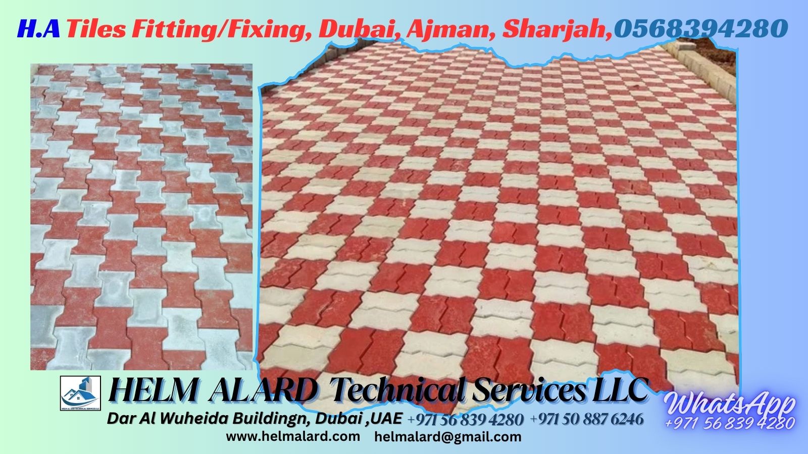 Warehouse tiles fitting Ajman UAE - Helm Alard Technical Services LLC